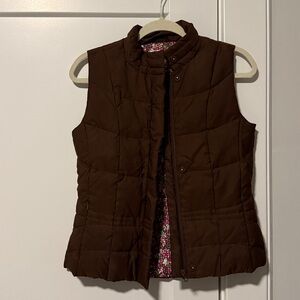 Lilly Pulitzer Brown Vest with floral lining